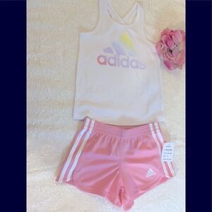💥Adidas BaBy Girl 2 Pieces  Short Set Sleeveless 3 T